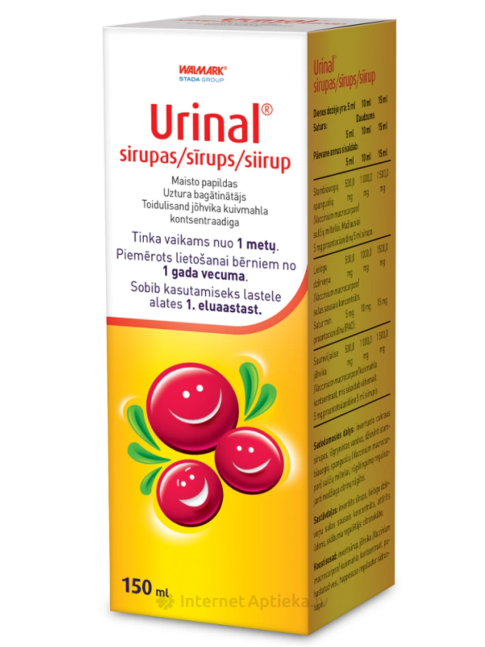 Urinal siirup (Idelyn Walmark), 150 ml | internetaptieka.lv