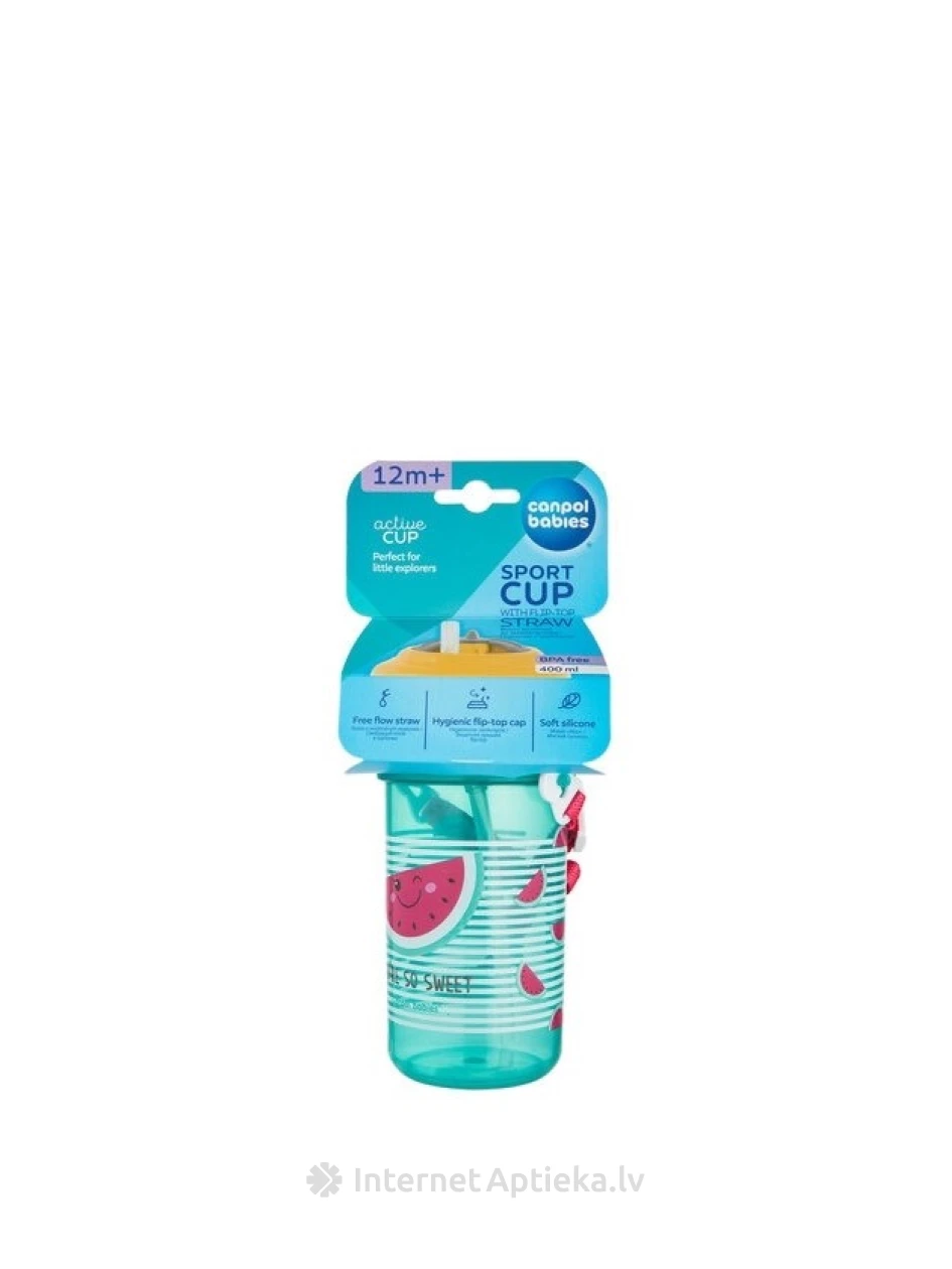 Canpol Sport бутылочка с соломинкой, 12м+, 400 мл | internetaptieka.lv