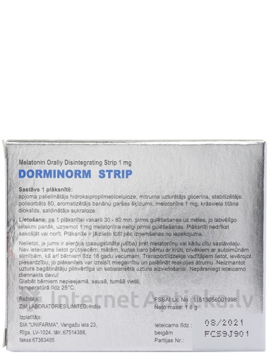 Dorminorm strip 1mg, 30 plāksnītes | internetaptieka.lv