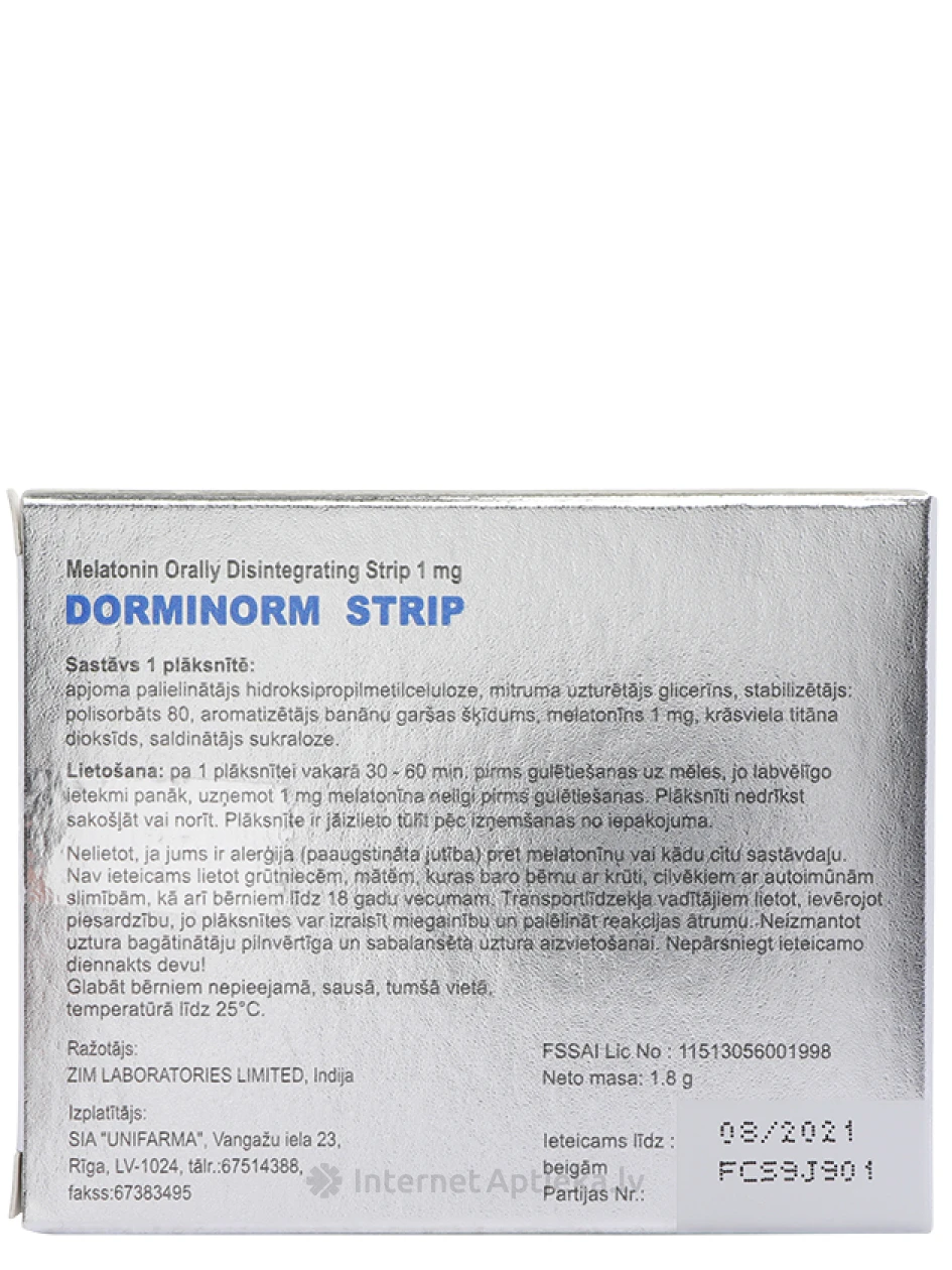 Dorminorm riba 1 mg, 30 plaati | internetaptieka.lv