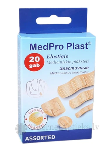 Medpro Asorti - elastīgie plāksteri, 20 gb. | internetaptieka.lv