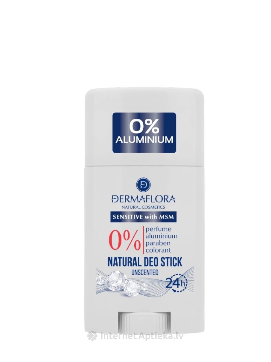 DERMAFLORA Dabīgs zīmuļveida dezodorants ar MSM jutīgai ādai, bez smaržas, 50 ml | internetaptieka.lv