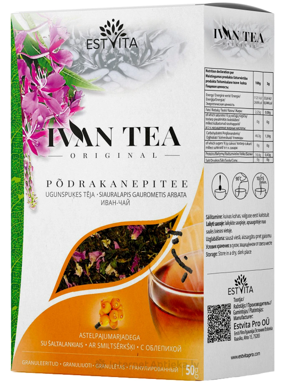 Firefly granuleeritud tee astelpajuga, 50 g | internetaptieka.lv