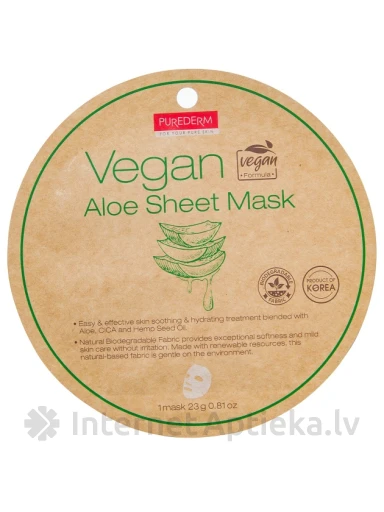 Vegan Aloe Sheet Mask, 1 tk. | internetaptieka.lv