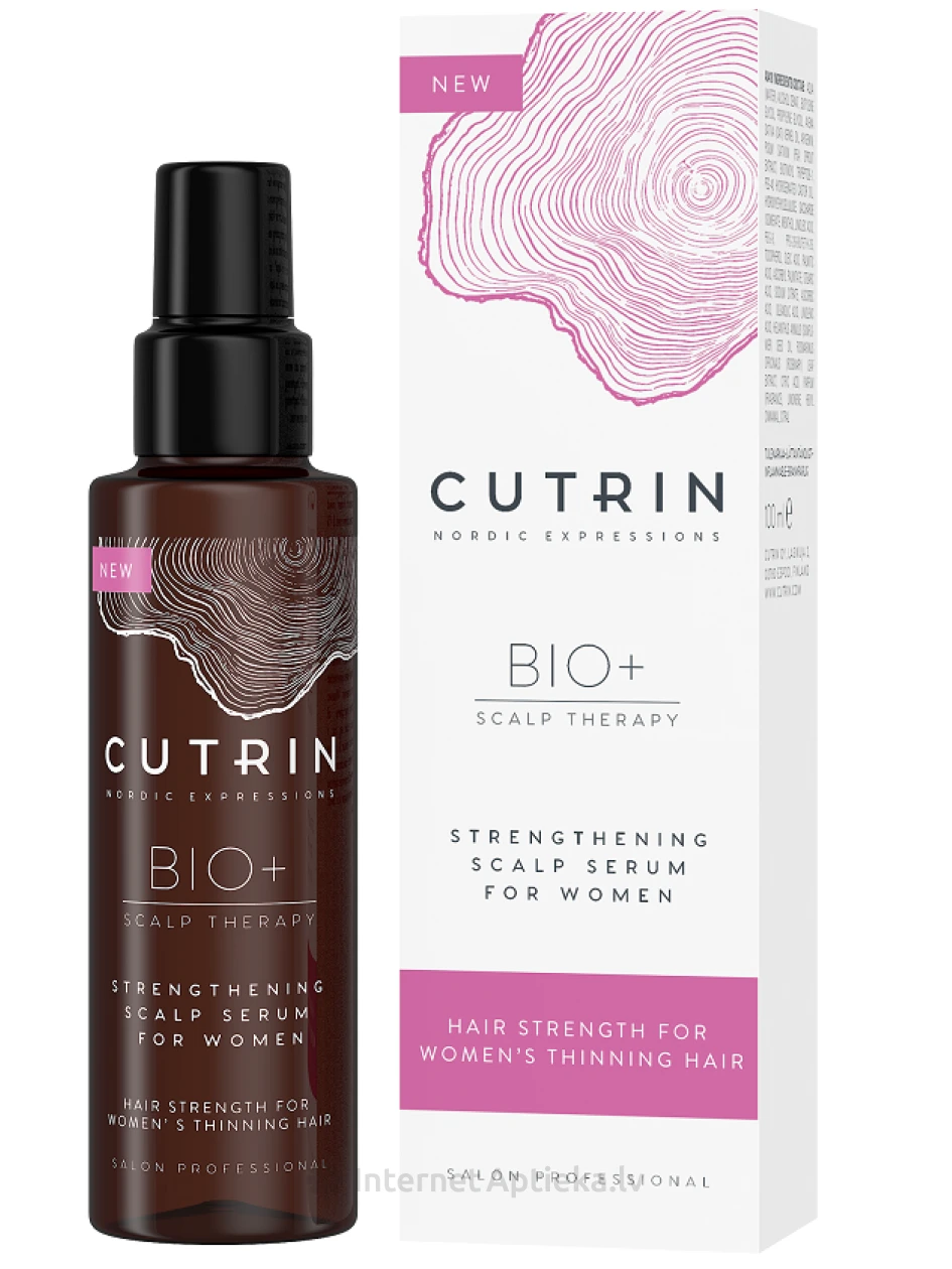 CUTRIN BIO+ Atspirdzinošs un enerģiju piešķirošs serums galvas ādai sievietēm, 100 ml | internetaptieka.lv