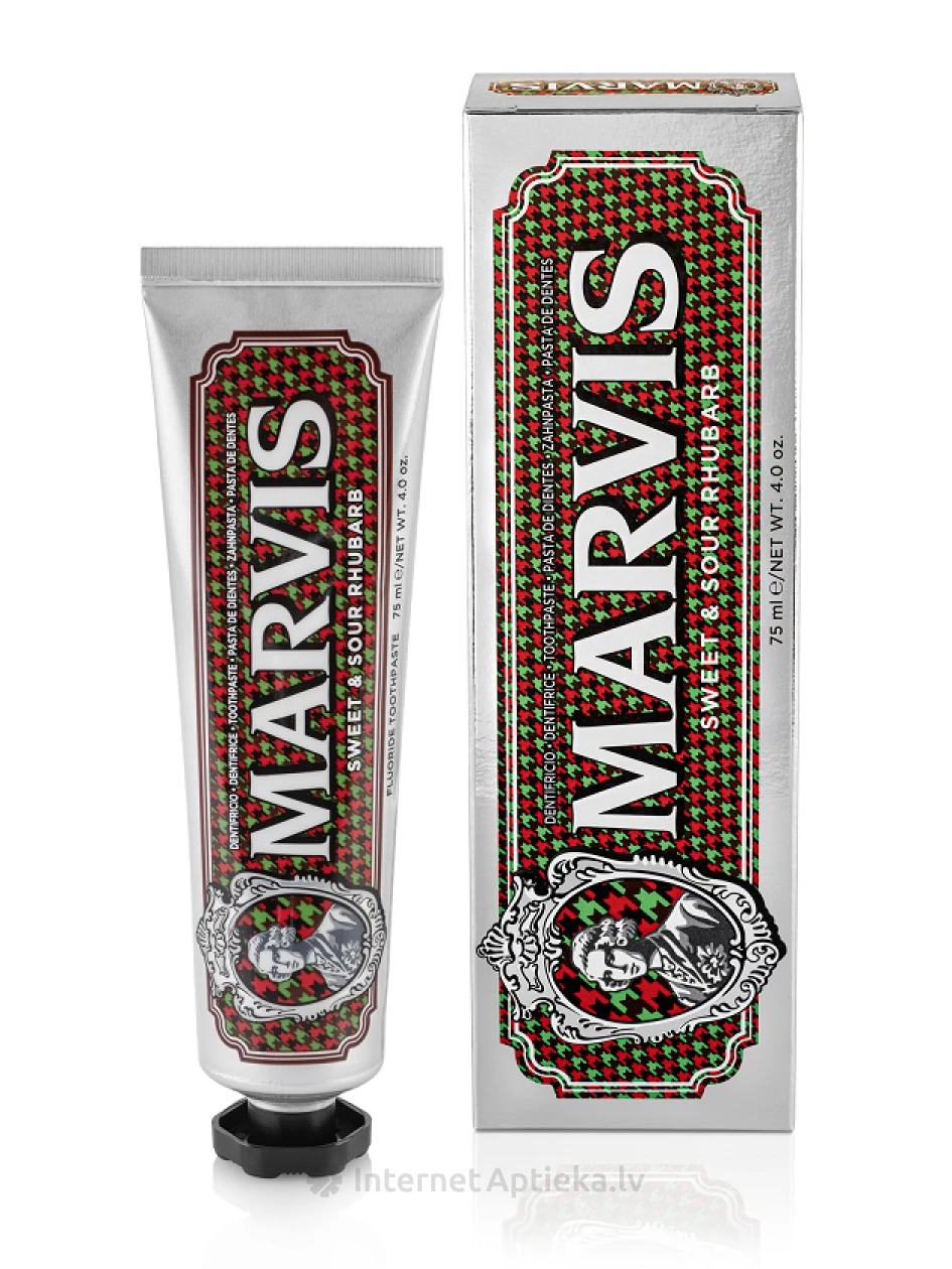 MARVIS кисло-сладкая зубная паста с ревенем и мятой, 75 мл | internetaptieka.lv