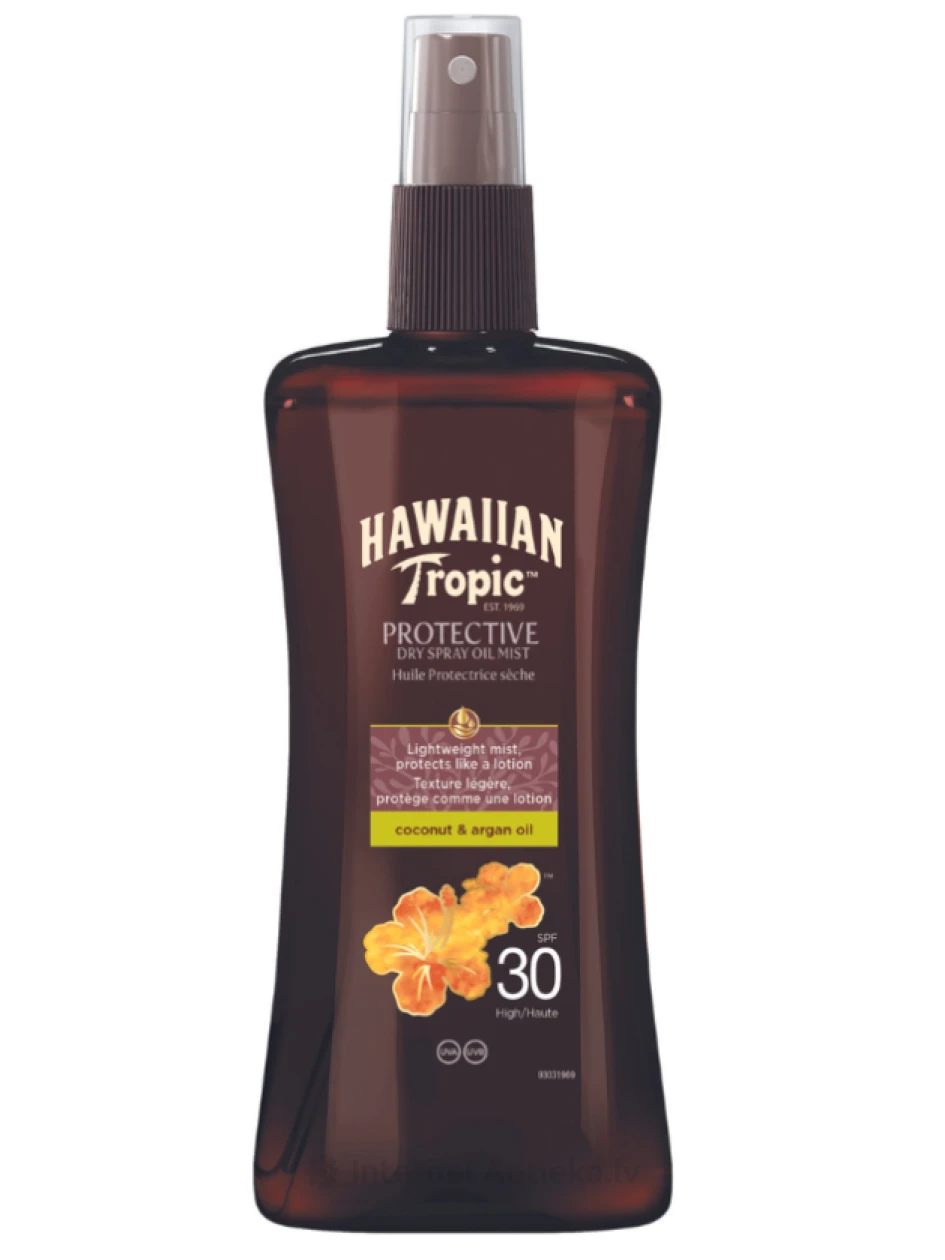 Hawaiin Tropic Sauļošanās eļļa glowing protection mist SPF30, 200 ml | internetaptieka.lv