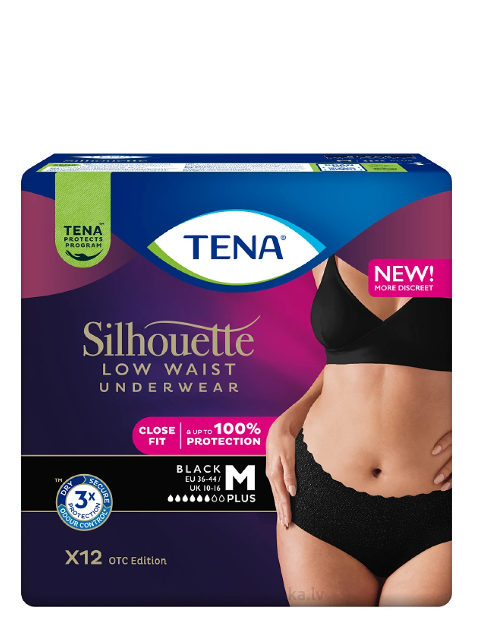 TENA Silhouette Pants Plus Noir M, 12 gb. | internetaptieka.lv