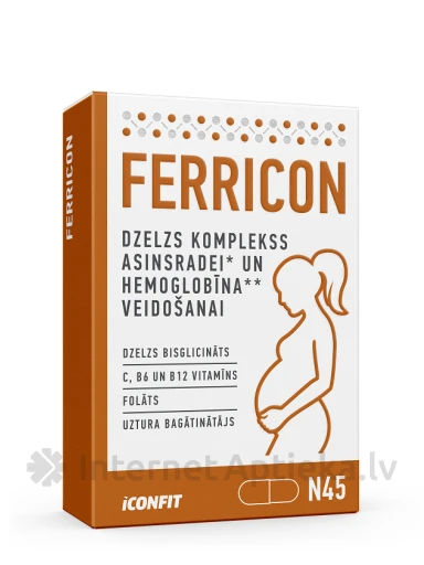 ICONFIT Ferricon - Комплекс для беременных с железом, 45 капсул | internetaptieka.lv