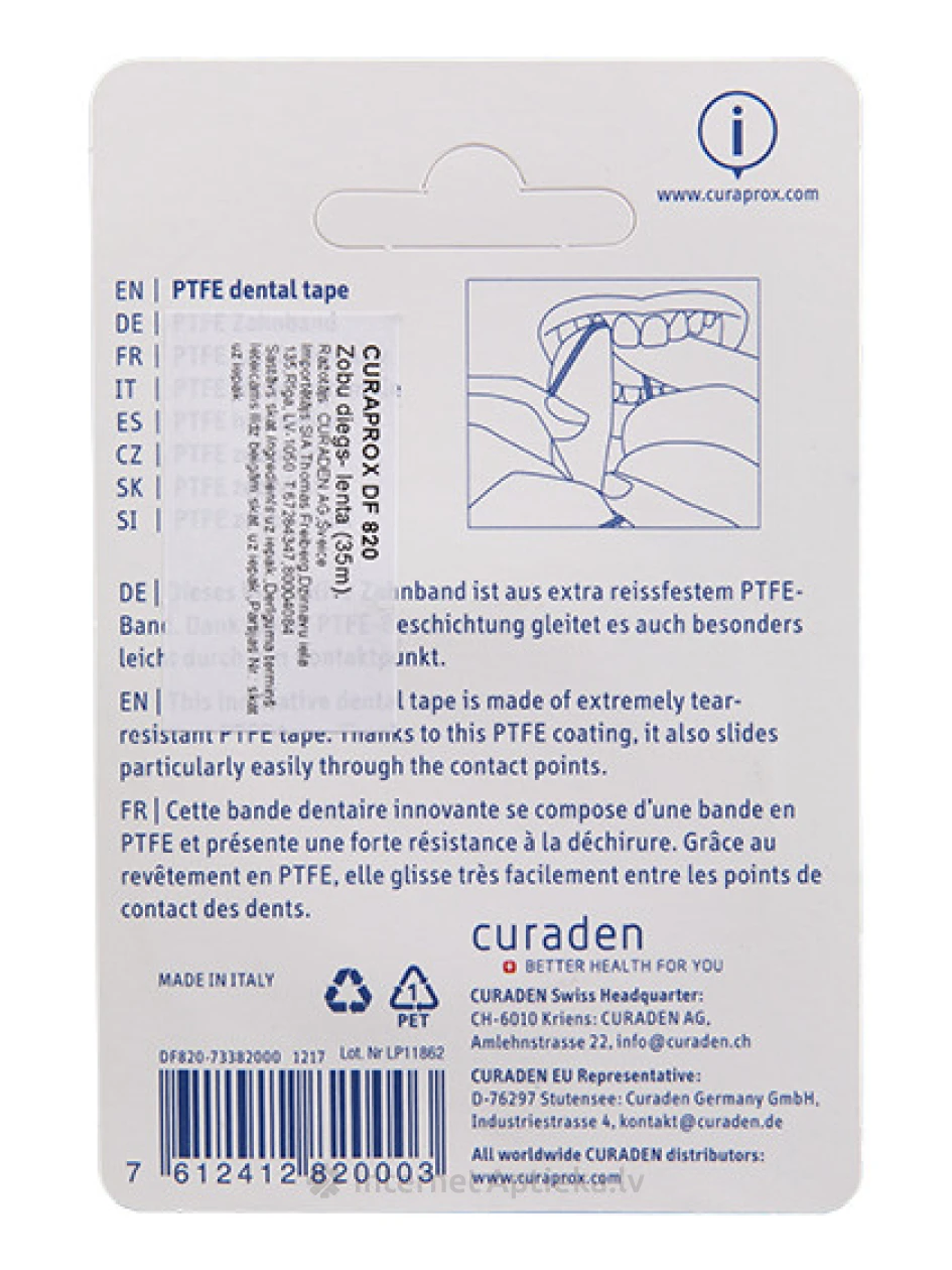 Curaprox zobu diegs DF 820 lenta 35 m, 1 gb. | internetaptieka.lv