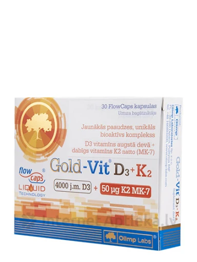 Olimp Labs Gold-Vit D3+K2, 30 капсул | internetaptieka.lv