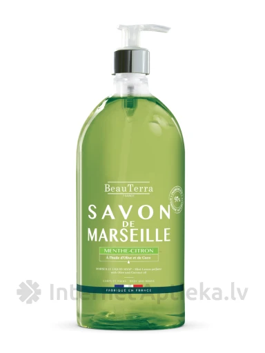 BeauTerra марсельское жидкое мыло, мята и лимон, 1 Л | internetaptieka.lv