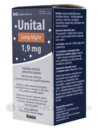 Unital Long night 1.9 mg, 60 tabletes | internetaptieka.lv