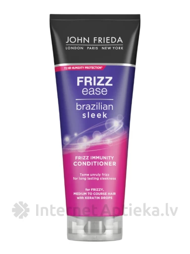 JOHN FRIEDA Frizz Ease Brazilian Sleek imunitātes kondicionieris, 250 ml | internetaptieka.lv