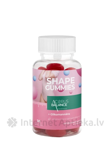 Acorus Balance Shape Gummies pastilas ar Glikomannānu, 36 gb. | internetaptieka.lv