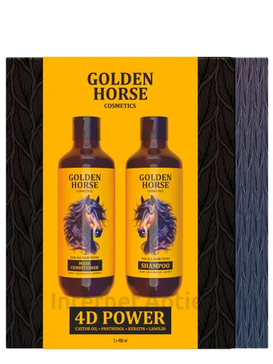 Dāvanu komplekts matiem Golden Horse (matu šampūns + matu kondicionieris), 2 *400 ml | internetaptieka.lv