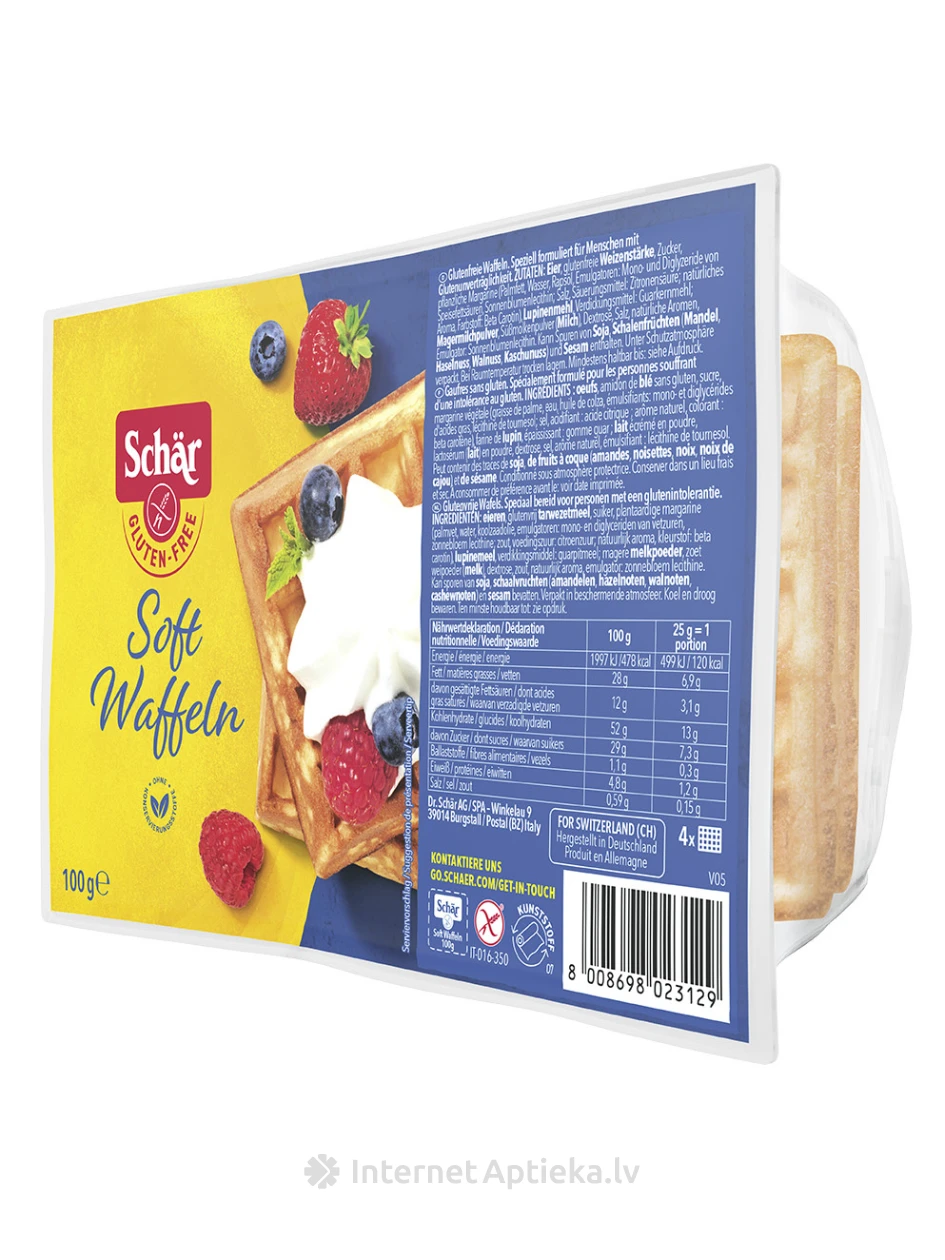 Schär Soft Waffeln bezglutēna mīkstās vafeles, 4 gab. | internetaptieka.lv