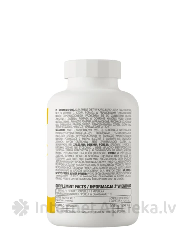 OstroVit Vitamin C 1000 mg kapsulas, 120 gb. | internetaptieka.lv