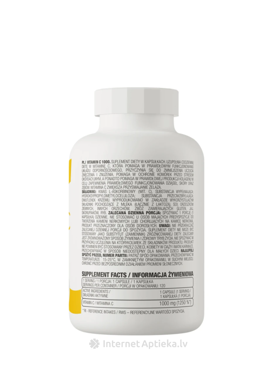 OstroVit Vitamin C 1000 mg kapsulas, 120 gb. | internetaptieka.lv