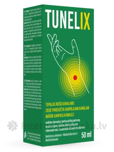 TUNELIX ziede paredzēta karpālajam kanālam, 50 ml | internetaptieka.lv