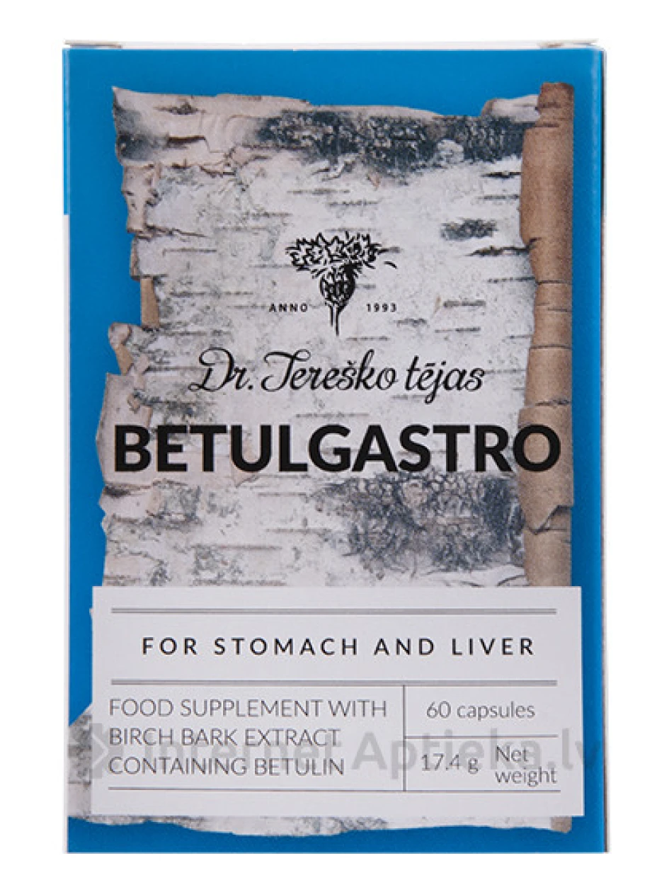 Dr. Tereško tējas Betulgastro для желудка и печени, 60 капсул | internetaptieka.lv