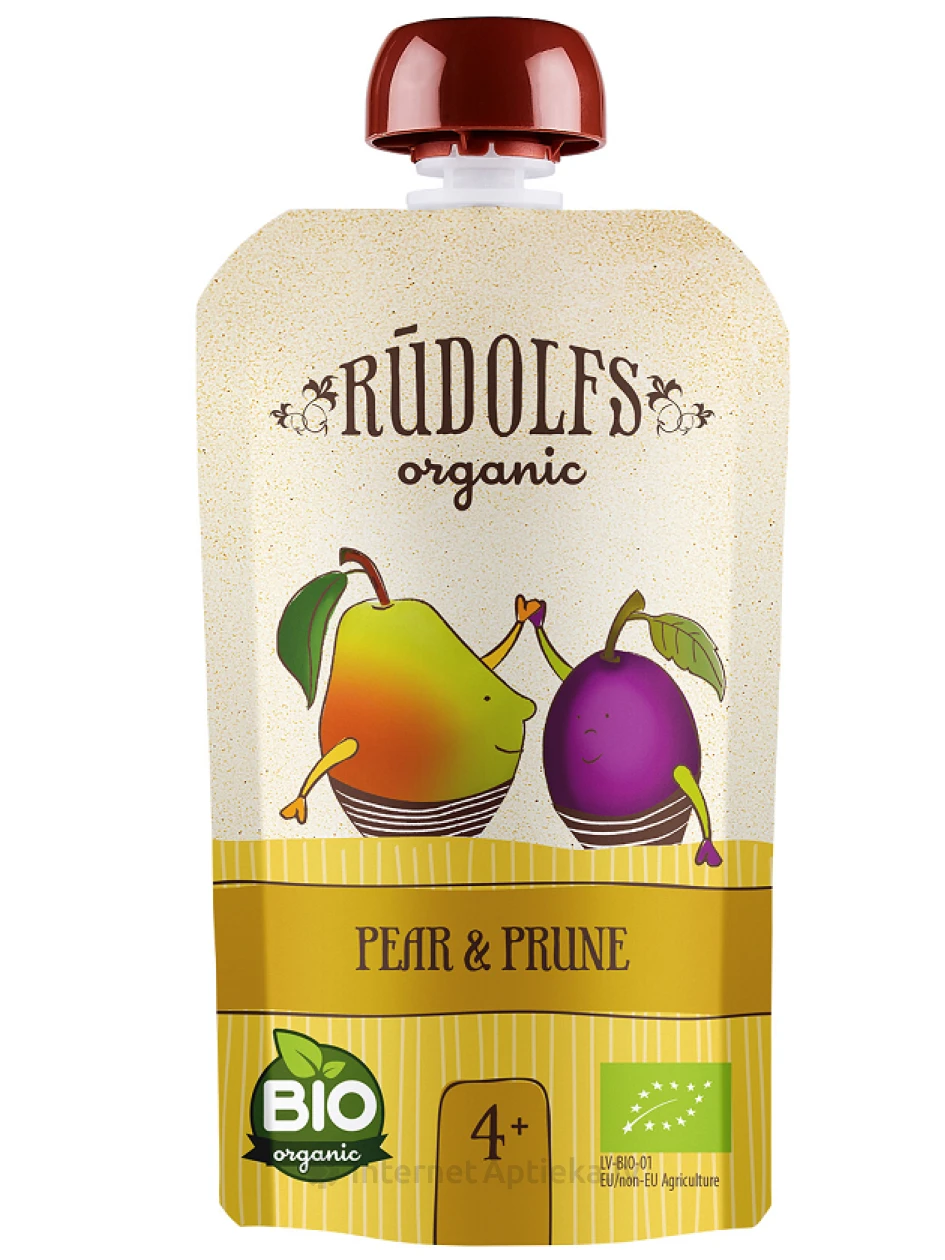 Пюре Rudolfs BIO Груша чернослив детское DP, 110 г | internetaptieka.lv