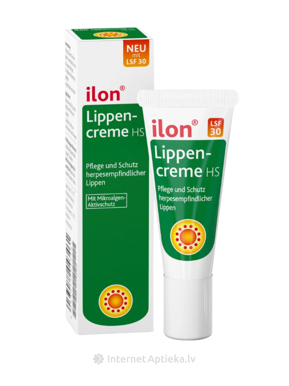 Ilon крем для губ HS с SPF 30 для ухода и защиты губ, 10 мл | internetaptieka.lv