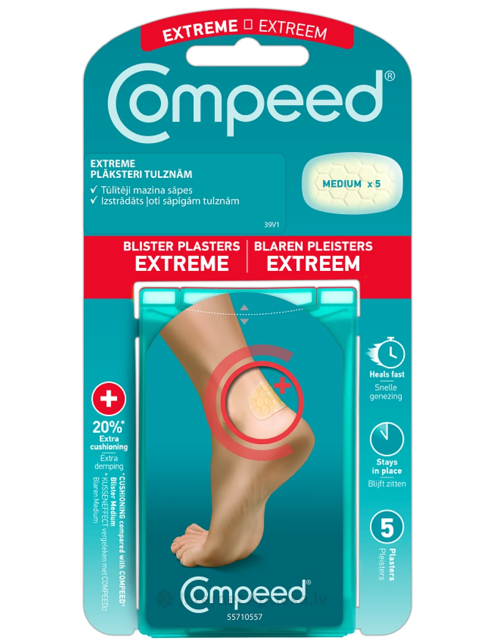 COMPEED plaastrid kantakse sportimise ajal kandadele villidele, 5 tk. | internetaptieka.lv