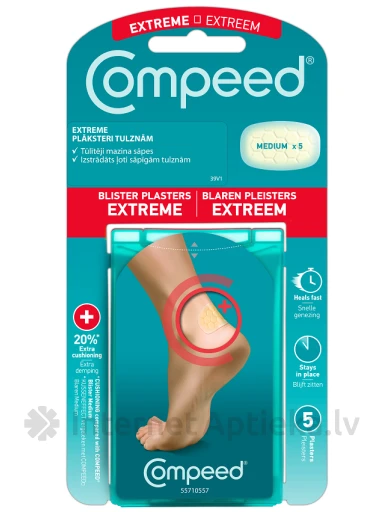 COMPEED plāksteri sportojot uzberztām tulznām uz papēžiem, 5 gb. | internetaptieka.lv
