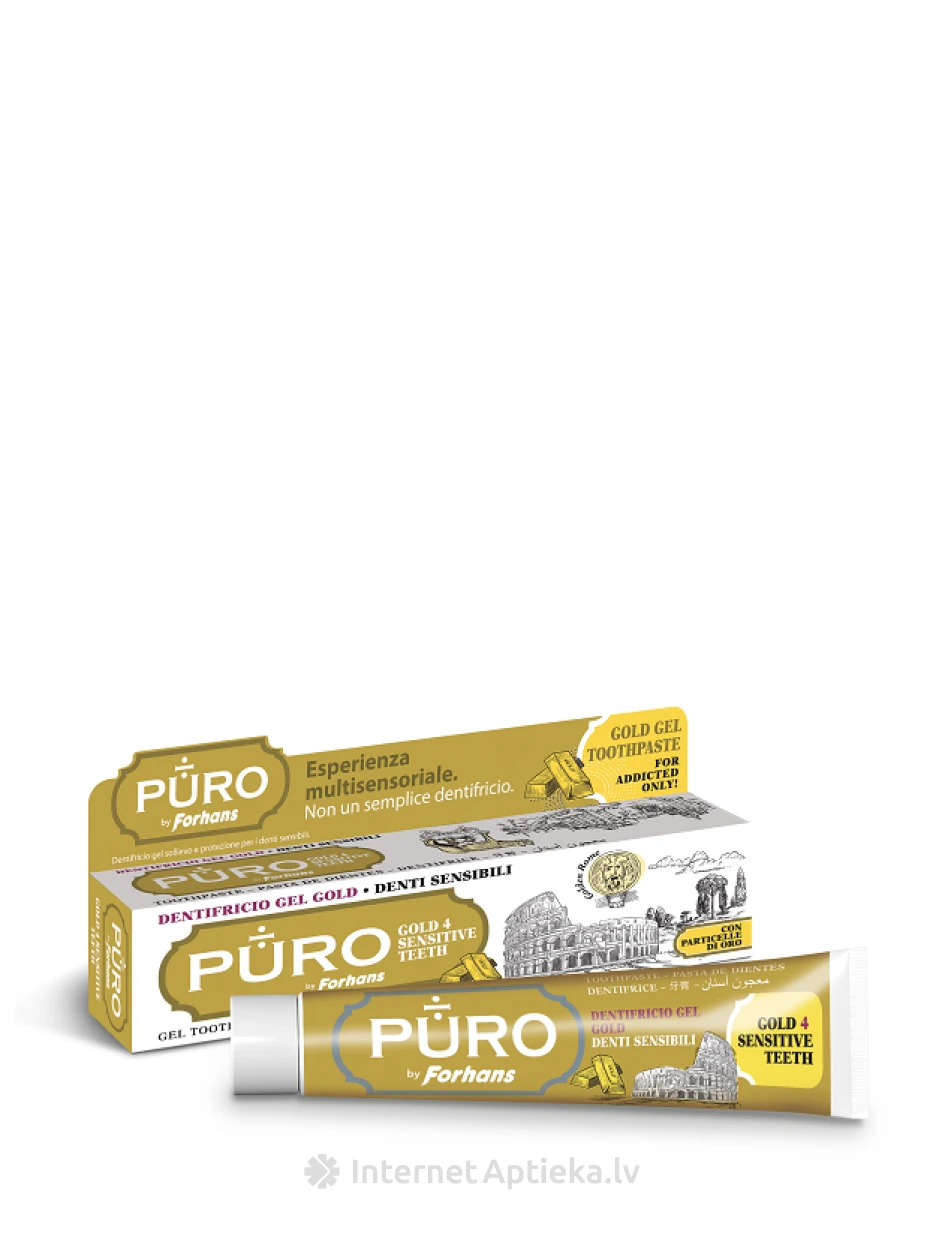Puro by Forhans Gold4SensitiveTeeth hambapasta, 75 ml | internetaptieka.lv