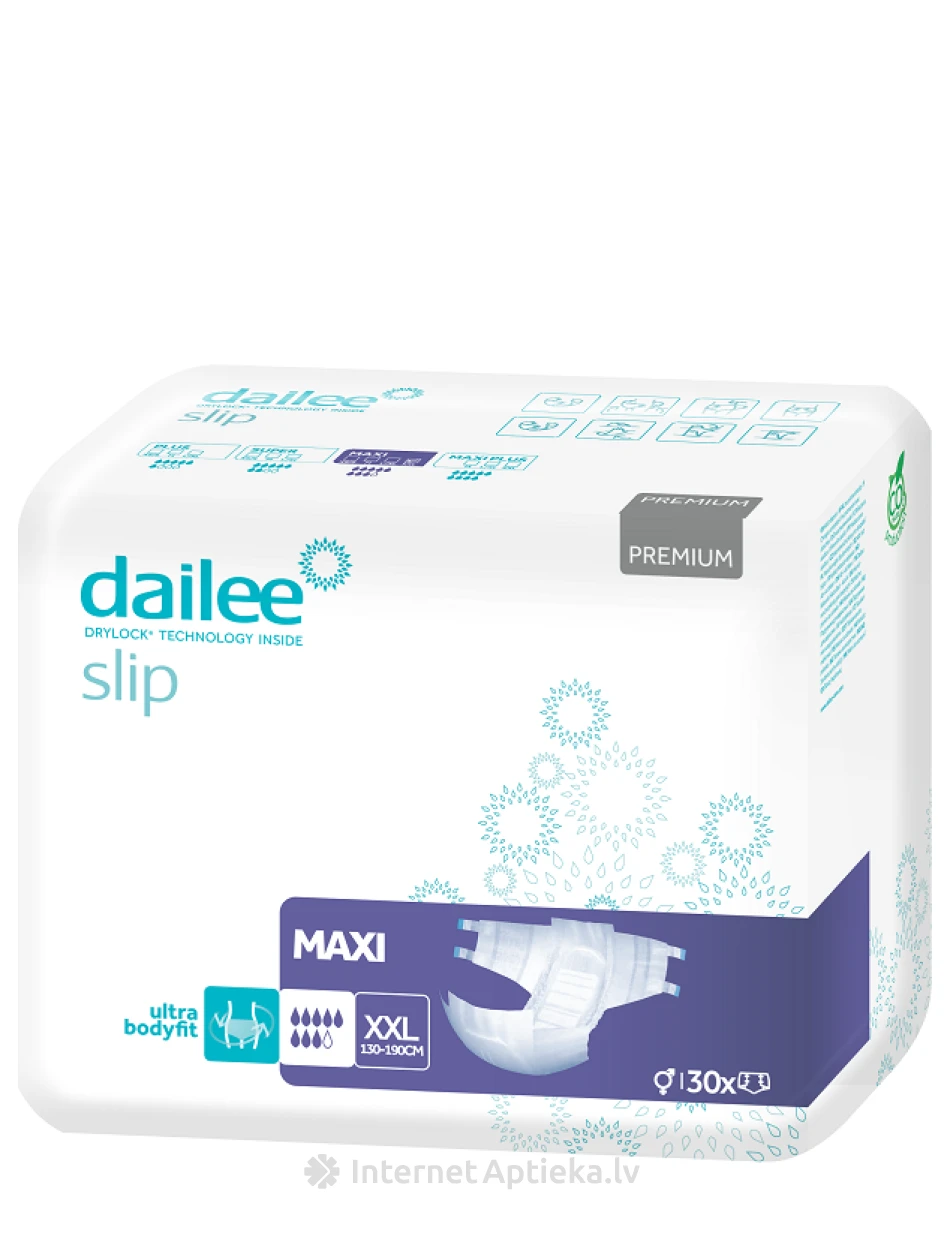 Dailee Slip Premium Maxi подгузники XXL размер, 30 шт. | internetaptieka.lv