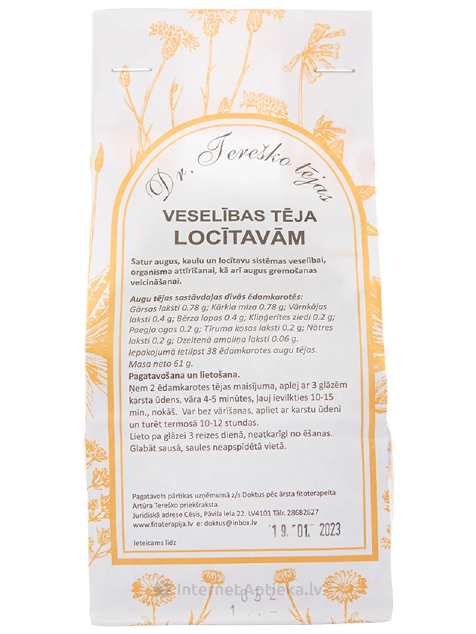 Dr.Tereško veselības tēja Locītavām, 65 g | internetaptieka.lv