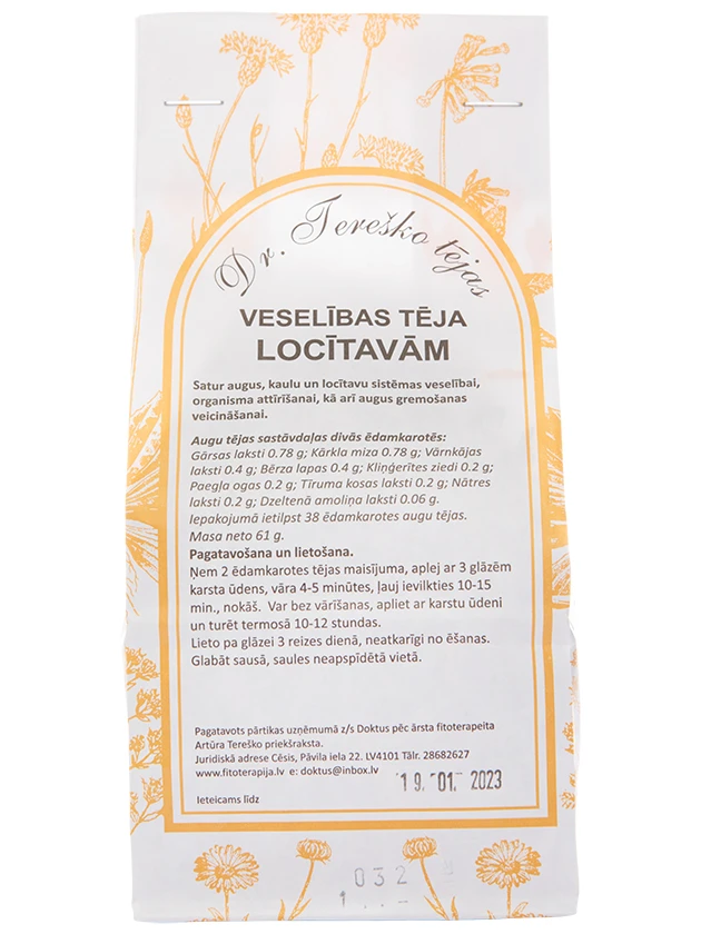 Dr.Tereško tēja Locītavām, 65 g