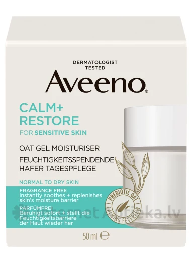 AVEENO Calm+Restore mitrinošs gels ar auzām, 50 ml | internetaptieka.lv