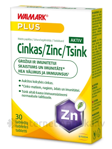 Walmark Zinc Aktiv (tsink), 30 tabletti | internetaptieka.lv