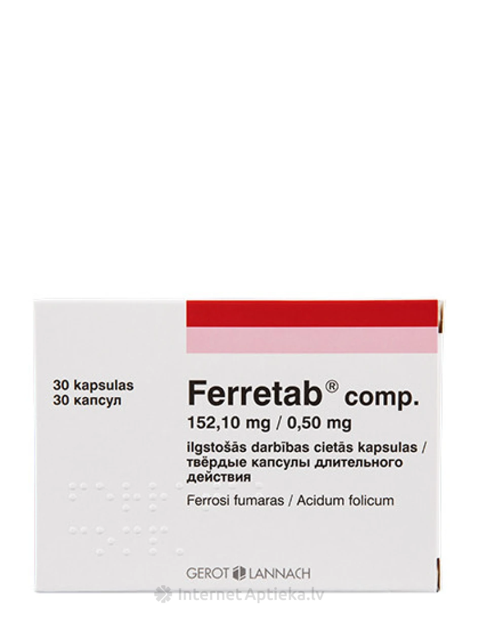 Ferretab comp., 30 ilgstošās darbības kapsulas | internetaptieka.lv