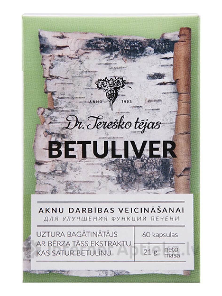 Dr. Tereško tee Betuliver maksafunktsiooni soodustamiseks, 60 kapslit | internetaptieka.lv