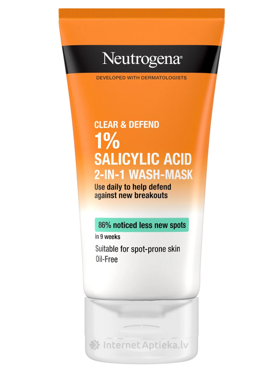 NEUTROGENA Clear&Defend 2in1 маска для лица, 150 мл | internetaptieka.lv