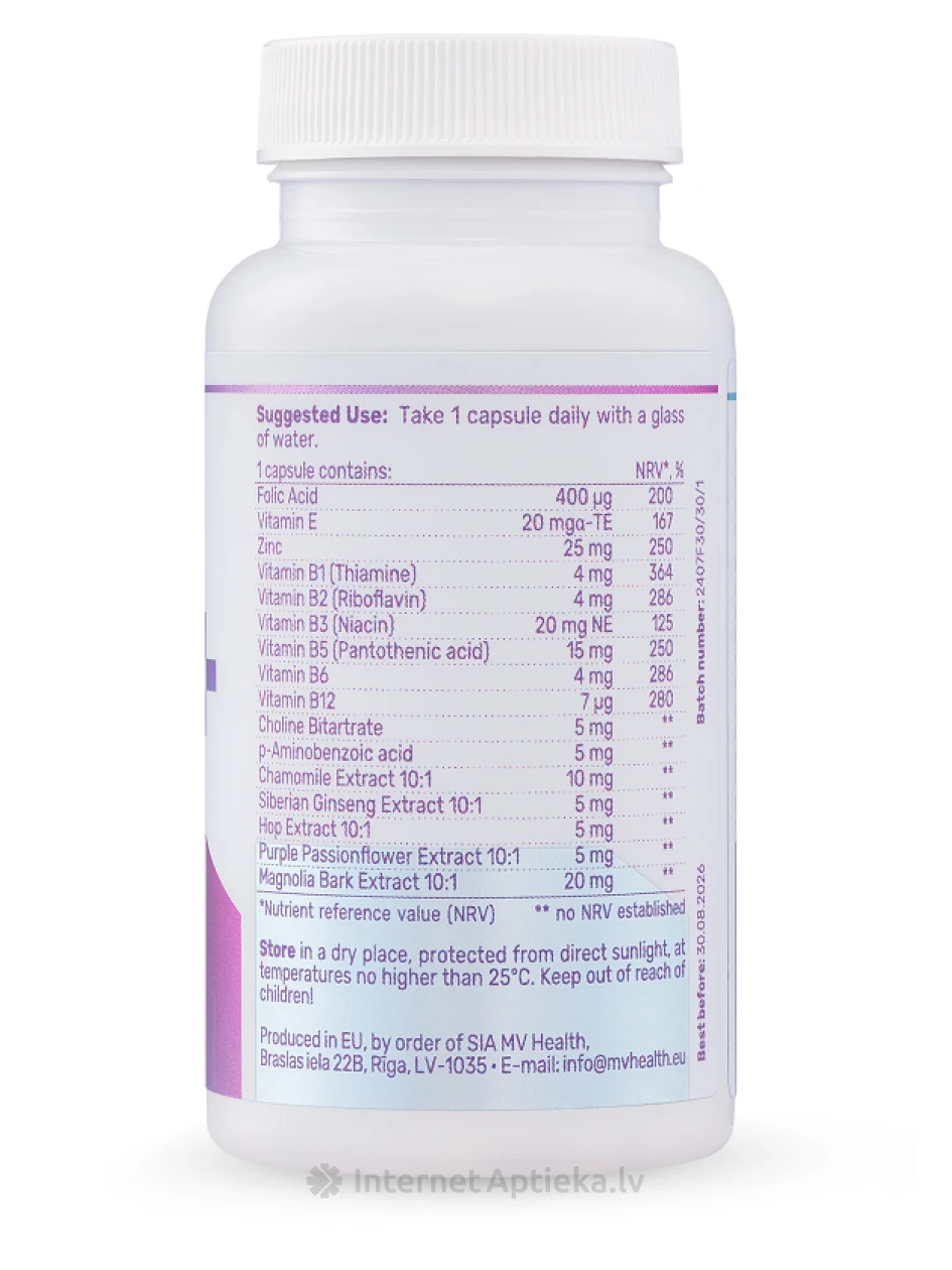 MV Health Anti-Stress Complex, 30 капсул | internetaptieka.lv