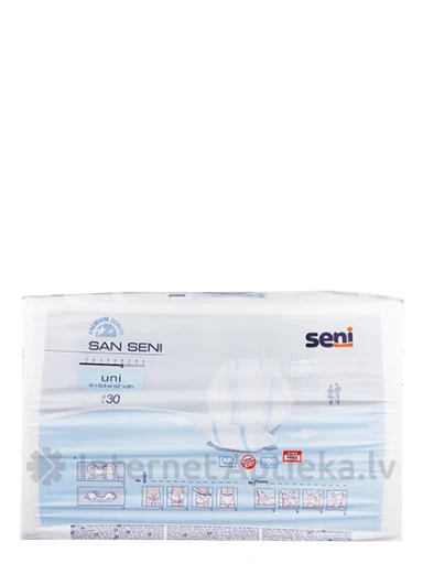 Seni San Uni anatoomilise kujuga hügieenisidemed, 30 tk. | internetaptieka.lv