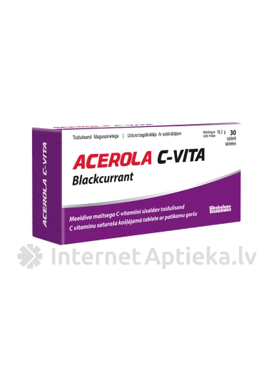 Acerola C-Vita Upeņu, 30 tabletes | internetaptieka.lv