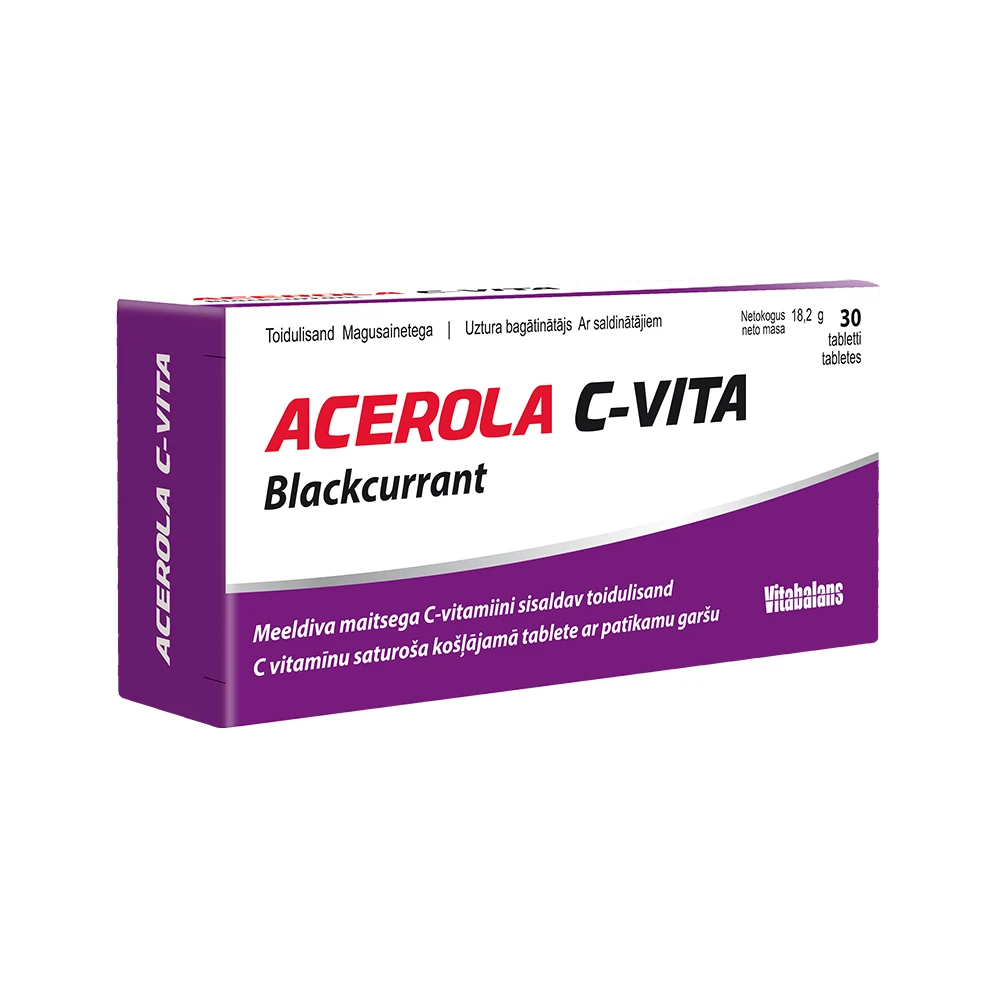 ACEROLA C-Vita tabletes ar upeņu garšu, N30