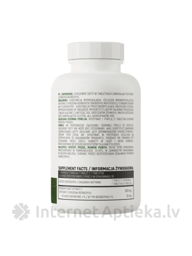 OstroVit Berberine VEGE, 90 tabletes | internetaptieka.lv