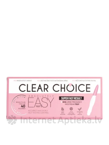 Clear Choice-Easy Экспресс тест на беременность, 1 шт. | internetaptieka.lv