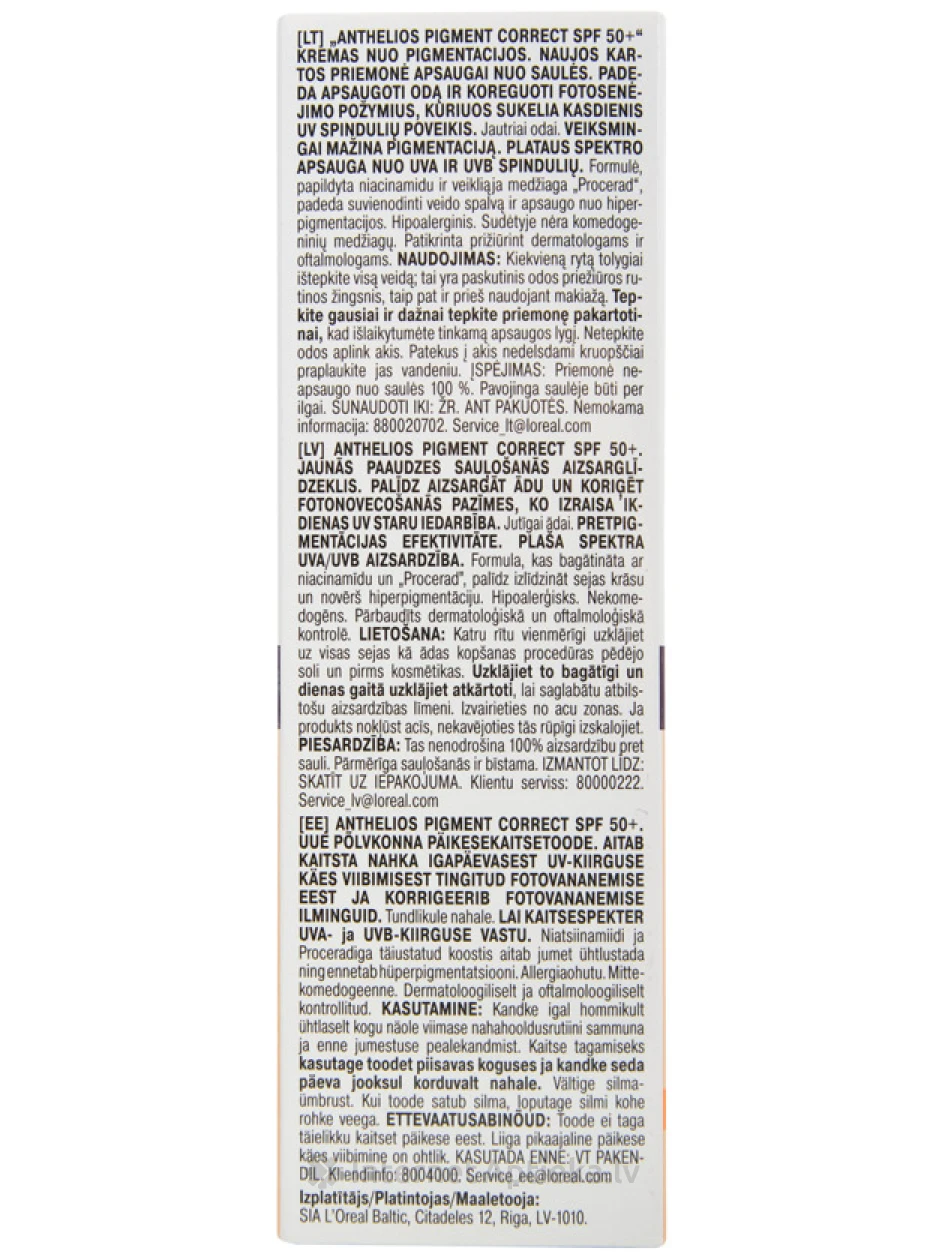 La Roche Posay Anthelios крем для лица от пигментации, 50 мл | internetaptieka.lv
