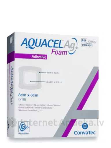 Aquacel AG foam adhesive 8x8, 10 gb. | internetaptieka.lv