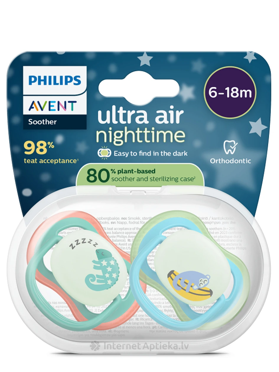 Philips Avent Ultra Air Night 6-18M mannekeenid poistele, 2 tk. | internetaptieka.lv