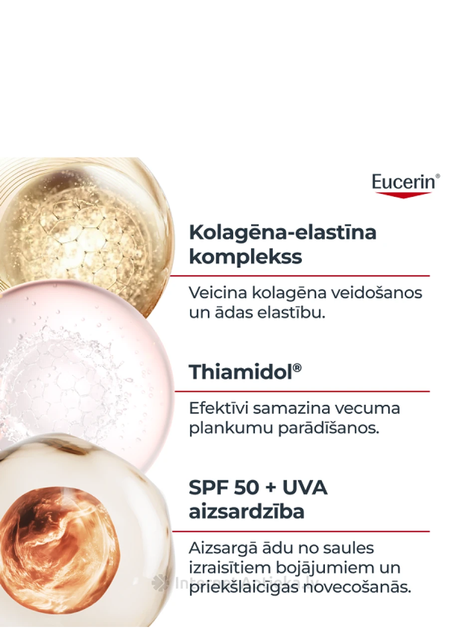 Eucerin Hyaluron-Filler + Elasticity ļoti vieglas tekstūras dienas krēms SPF 50, 50 ml | internetaptieka.lv