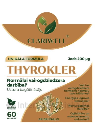 CLARIWELL Thyrokler, 60 капсул | internetaptieka.lv