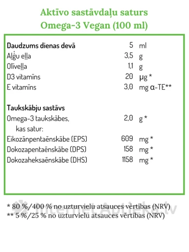 NORSAN OMEGA-3 VEGAN sidrunimaitseline, 100 ml | internetaptieka.lv